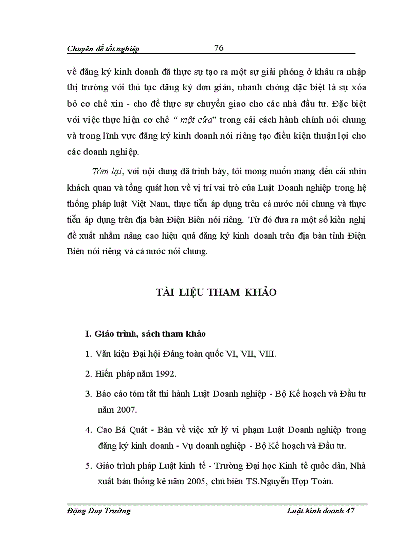 image for page Chế độ pháp lý về đăng ký kinh doanh đối với các loại hình doanh nghiệp theo quy định của Luật doanh nghiệp 2005 Thực tiễn áp dụng trên địa bàn tỉnh Điện Biên