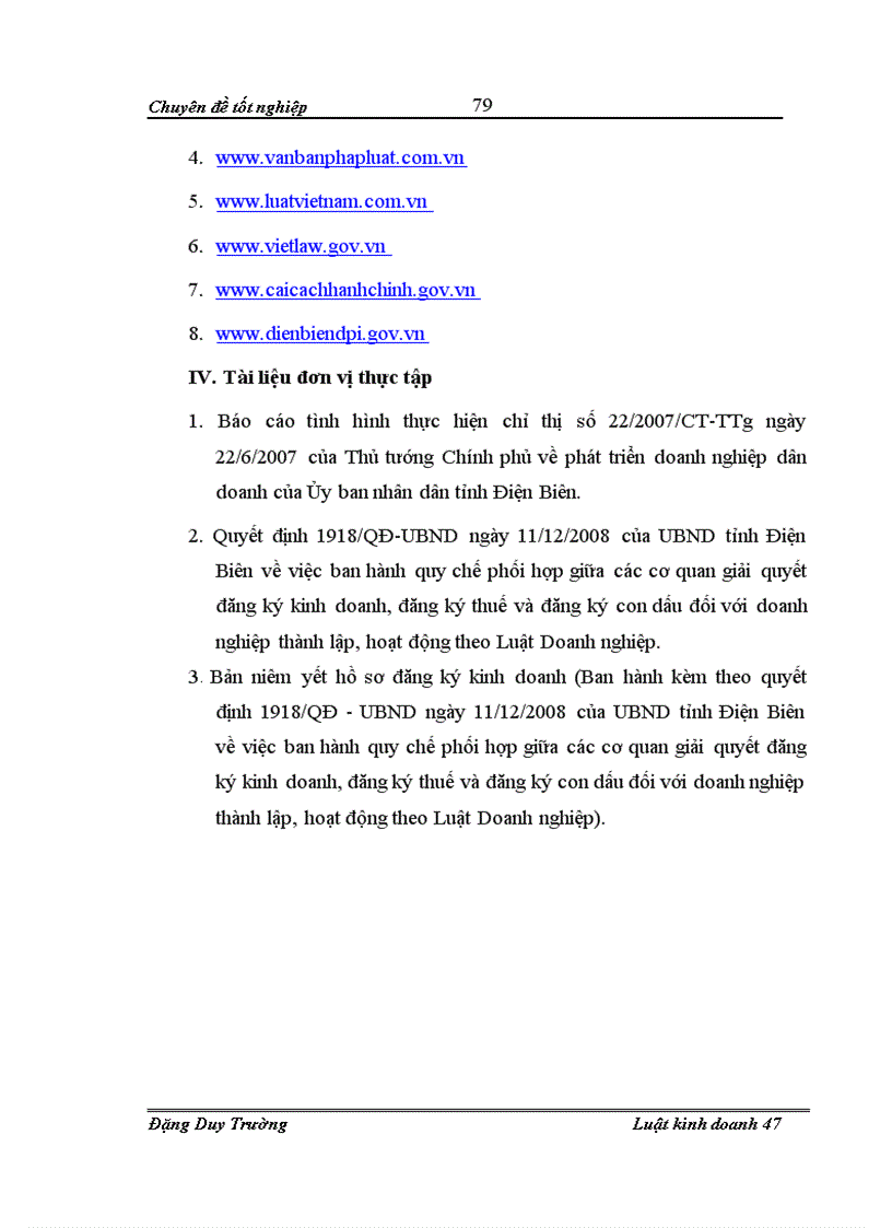 image for page Chế độ pháp lý về đăng ký kinh doanh đối với các loại hình doanh nghiệp theo quy định của Luật doanh nghiệp 2005 Thực tiễn áp dụng trên địa bàn tỉnh Điện Biên