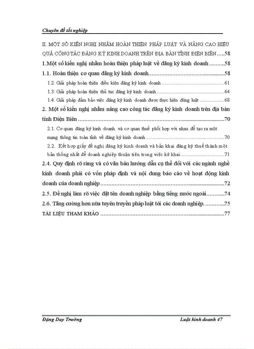 image for page Chế độ pháp lý về đăng ký kinh doanh đối với các loại hình doanh nghiệp theo quy định của Luật doanh nghiệp 2005 Thực tiễn áp dụng trên địa bàn tỉnh Điện Biên