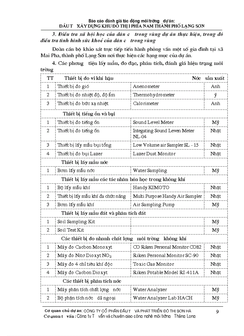 image for page Đánh giá tác động môi trường dự án đầu tư xây dựng khu đô thị i phía nam thành phố lạng sơn