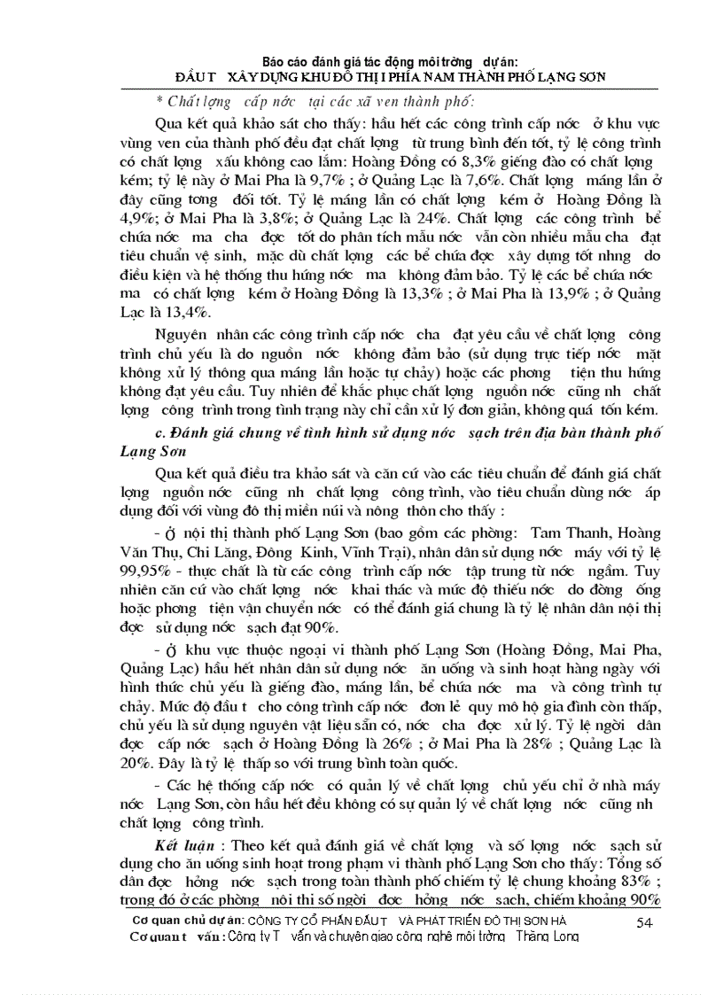 image for page Đánh giá tác động môi trường dự án đầu tư xây dựng khu đô thị i phía nam thành phố lạng sơn