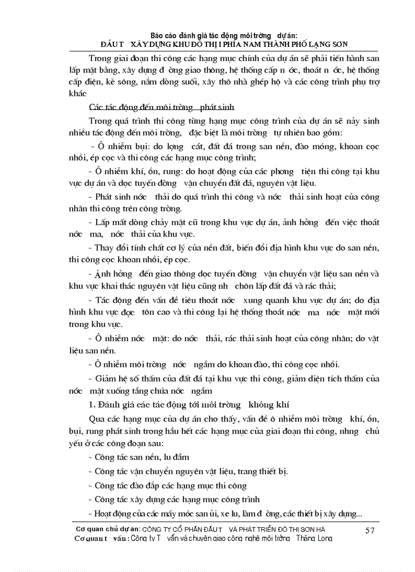 image for page Đánh giá tác động môi trường dự án đầu tư xây dựng khu đô thị i phía nam thành phố lạng sơn