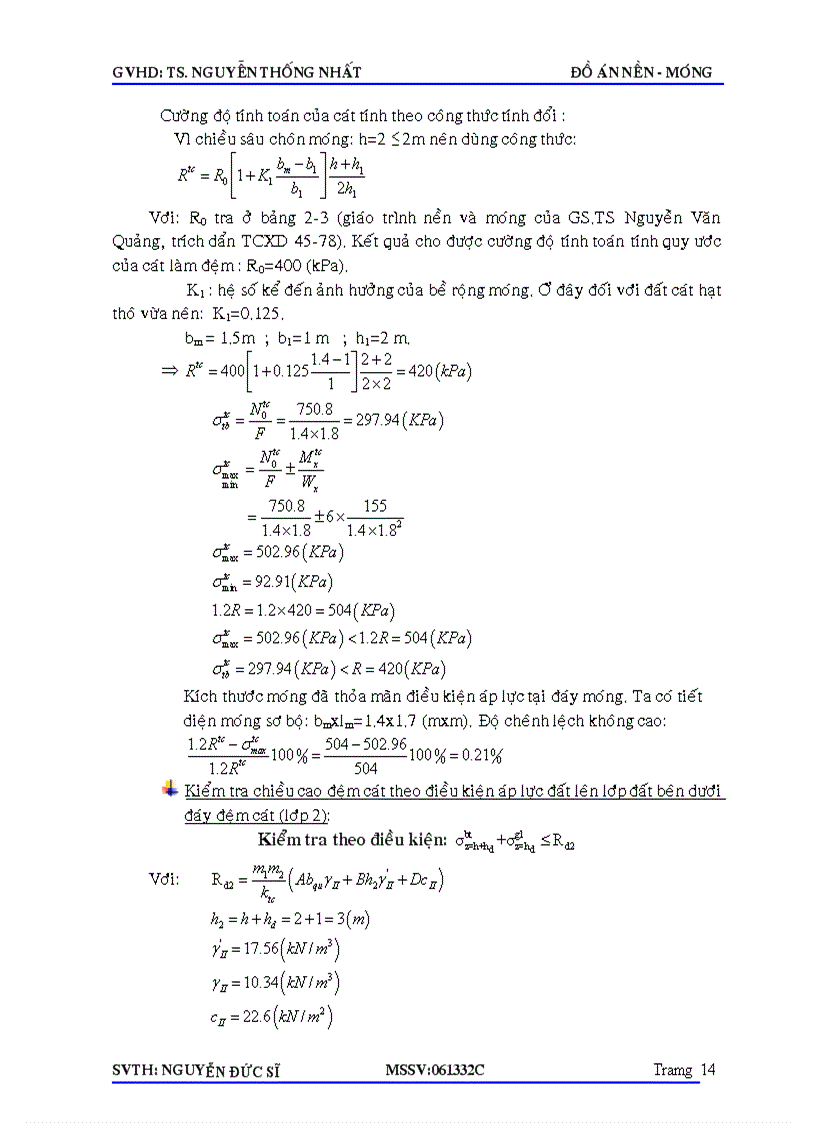 image for page Đồ án nền móng bản vẽ thuyết minh bản tra excel