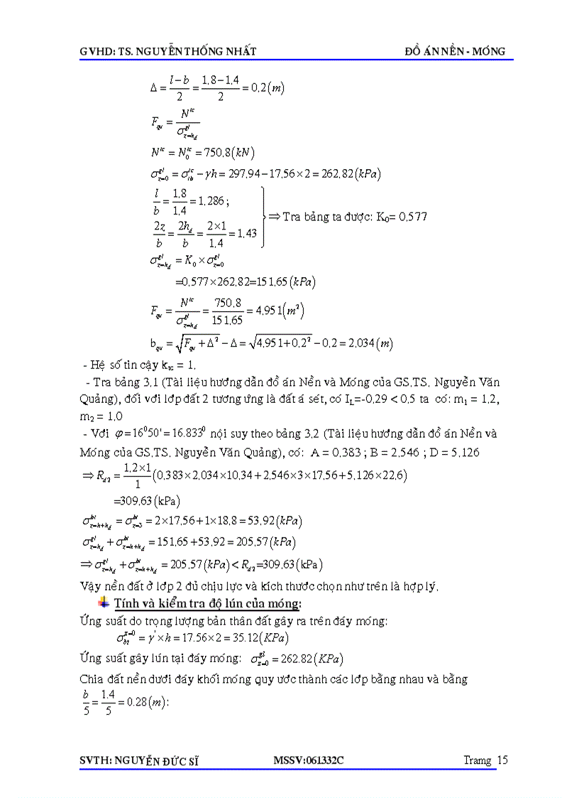 image for page Đồ án nền móng bản vẽ thuyết minh bản tra excel