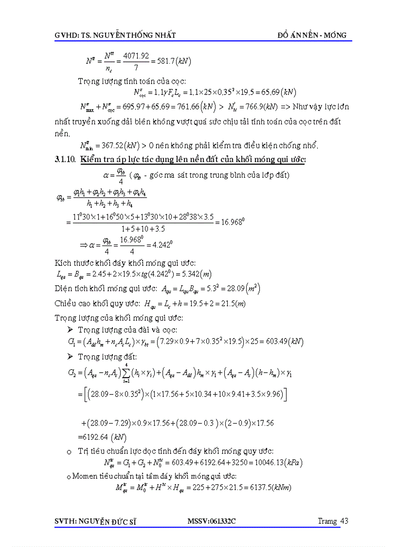 image for page Đồ án nền móng bản vẽ thuyết minh bản tra excel