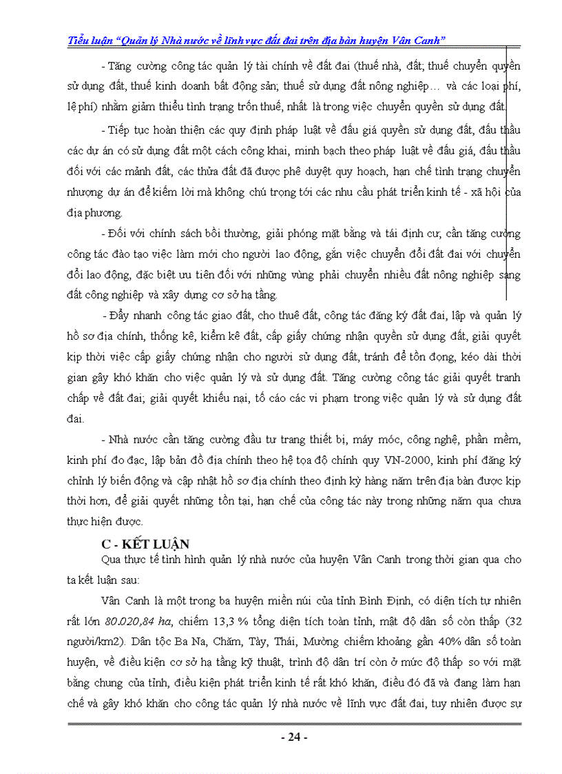 image for page Quản lý Nhà nước về lĩnh vực đất đai trên địa bàn huyện Vân Canh