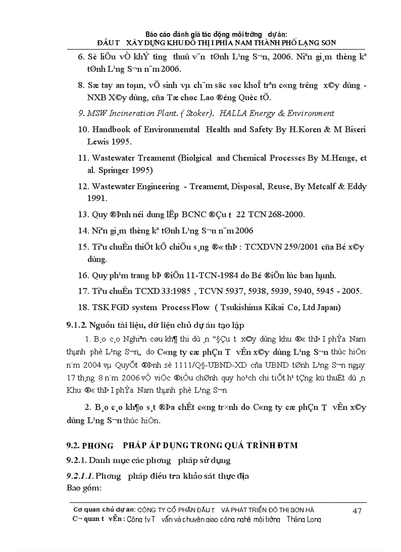 image for page Đánh giá tác động môi trường dự án đầu tư xây dựng khu đô thị i phía nam thành phố lạng sơn