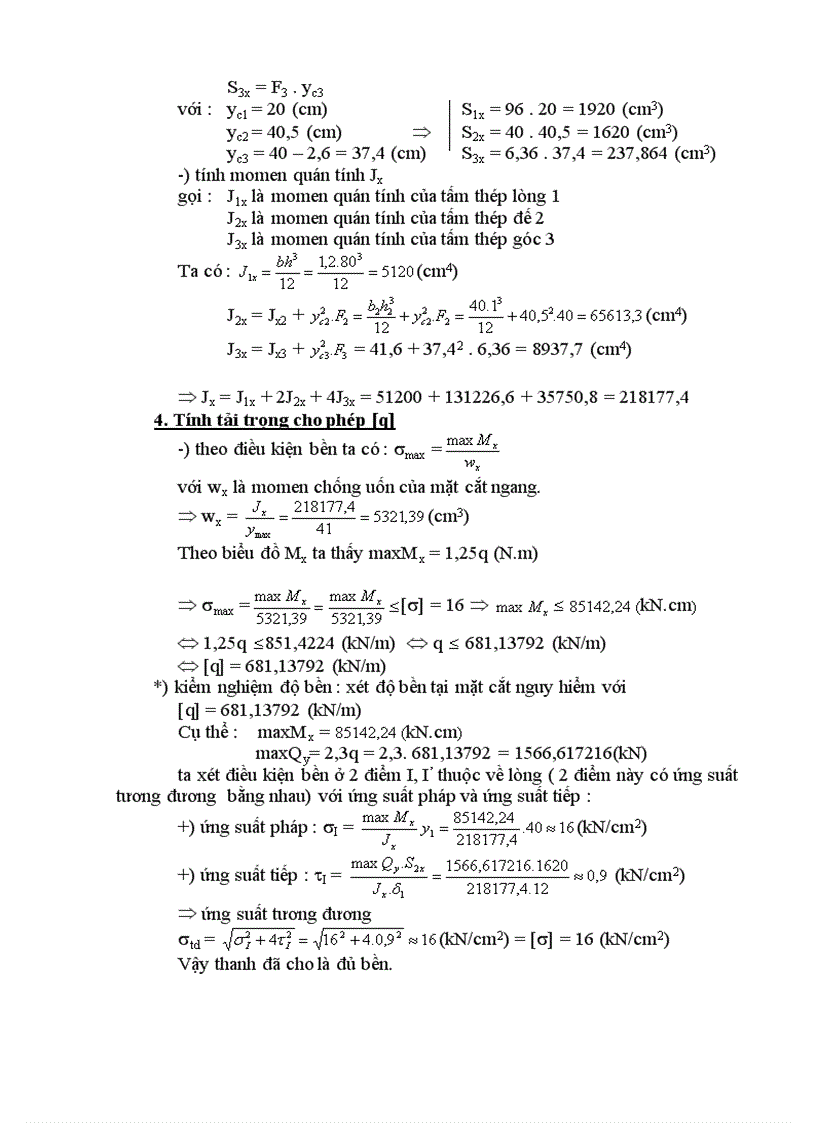 image for page Bài tập sức bền vật liệu co biểu đồ mômen và nội lực