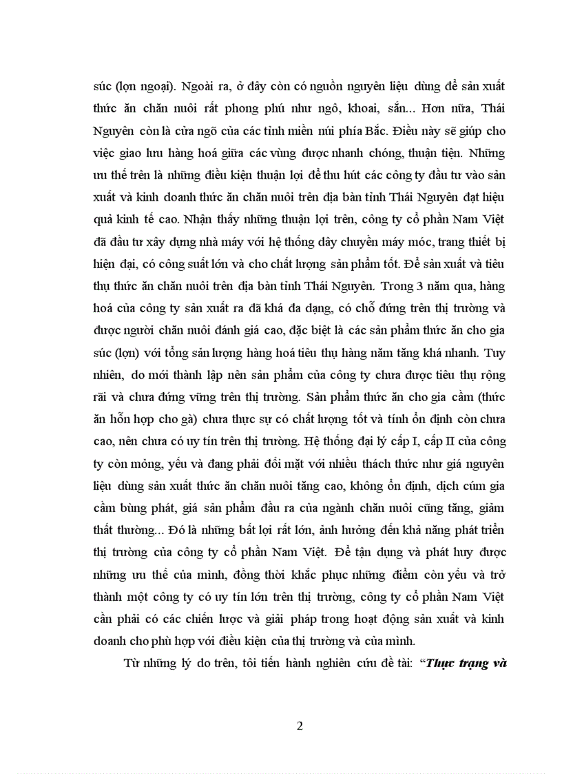 image for page Thực trạng và những giải pháp chủ yếu để phát triển thị trường thức ăn chăn nuôi của công ty cổ phần Nam Việt trên địa bàn tỉnh Thái nguyên
