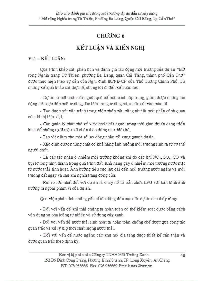 image for page Báo cáo đánh giá tác động môi trường dự án đầu tư xây dựng Mở rộng Nghĩa trang Từ Thiện Phường Ba Láng Quận Cái Răng Tp Cần Thơ