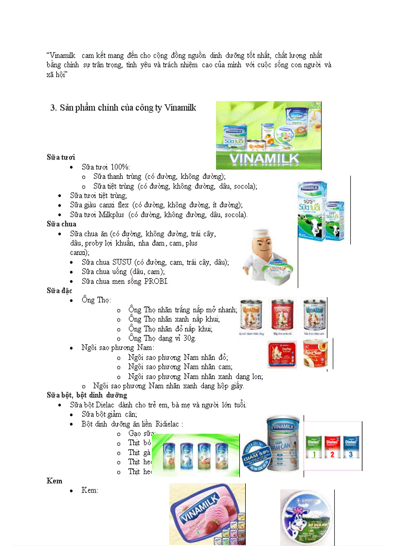 Chương trình Marketing của công ty Vinamilk về dòng sản phẩm Sữa tươi Vinamilk