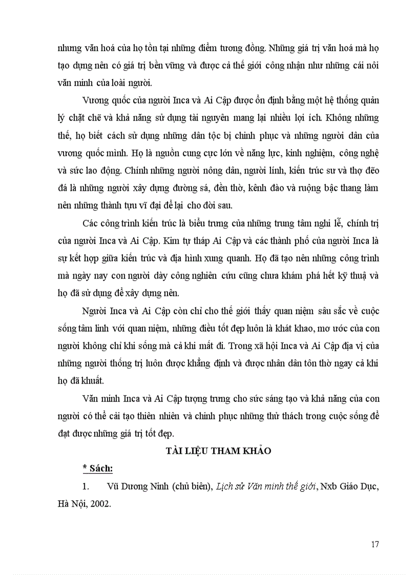 image for page Nền văn minh Inca và Ai Cập