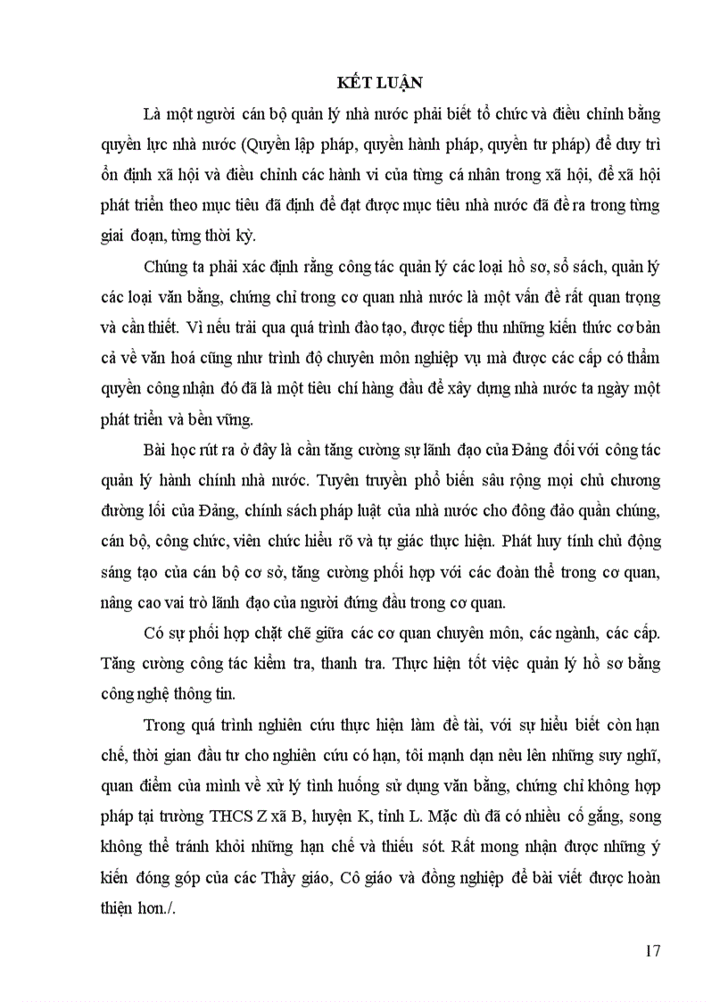 image for page Tiểu luận kết thúc học phần Tiểu luận quản lý nhà nước chương trình chuyên viên Đề tài Sử dụng sai bằng cấp