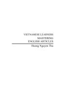 Vietnamese learners mastering english articles