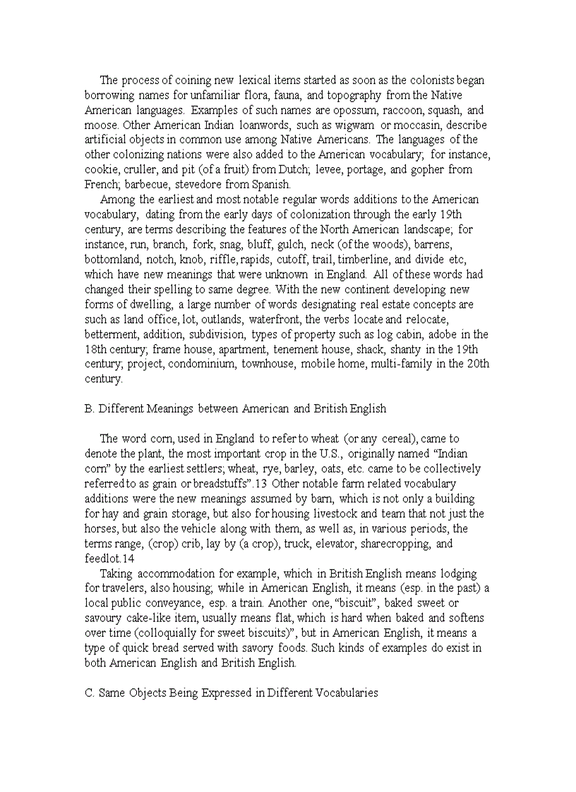 image for page The Lexical Differences Between American English And British English