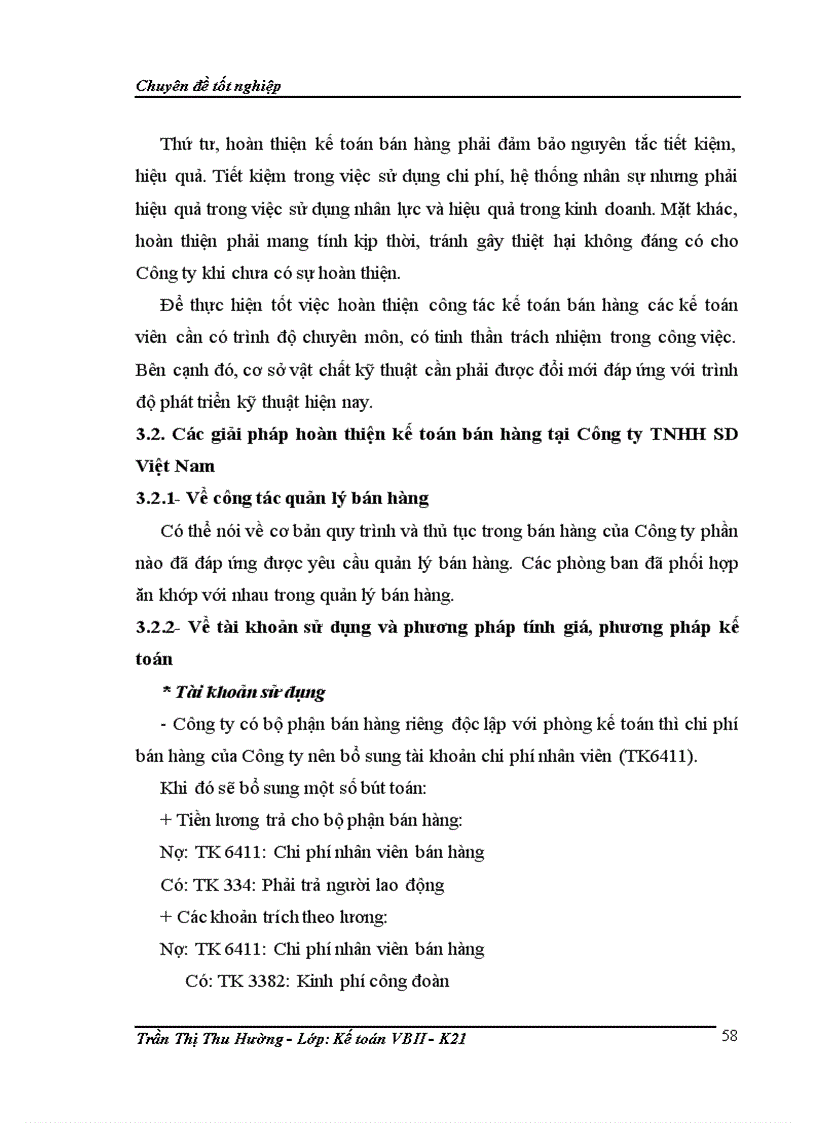 image for page Hoàn thiện kế toán bán hàng tại Công ty TNHH SD Việt Nam