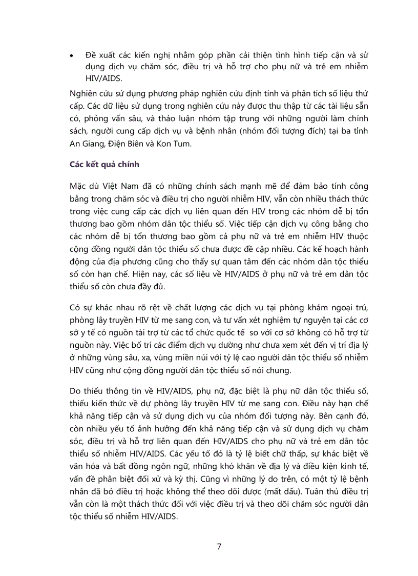 image for page Nghiên cứu về tiếp cận Dịch vụ Chăm sóc Điều trị và Hỗ trợ cho phụ nữ và trẻ em nhiễm HIV trong cộng đồng ngừời dân tộc thiểu số tại Điện biên Kon Tum và An Giang