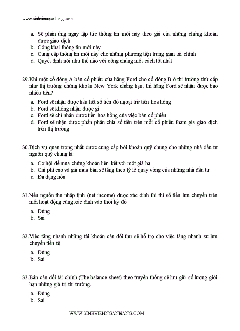 image for page Ngân hàng câu hỏi trắc nghiệm về tài chính