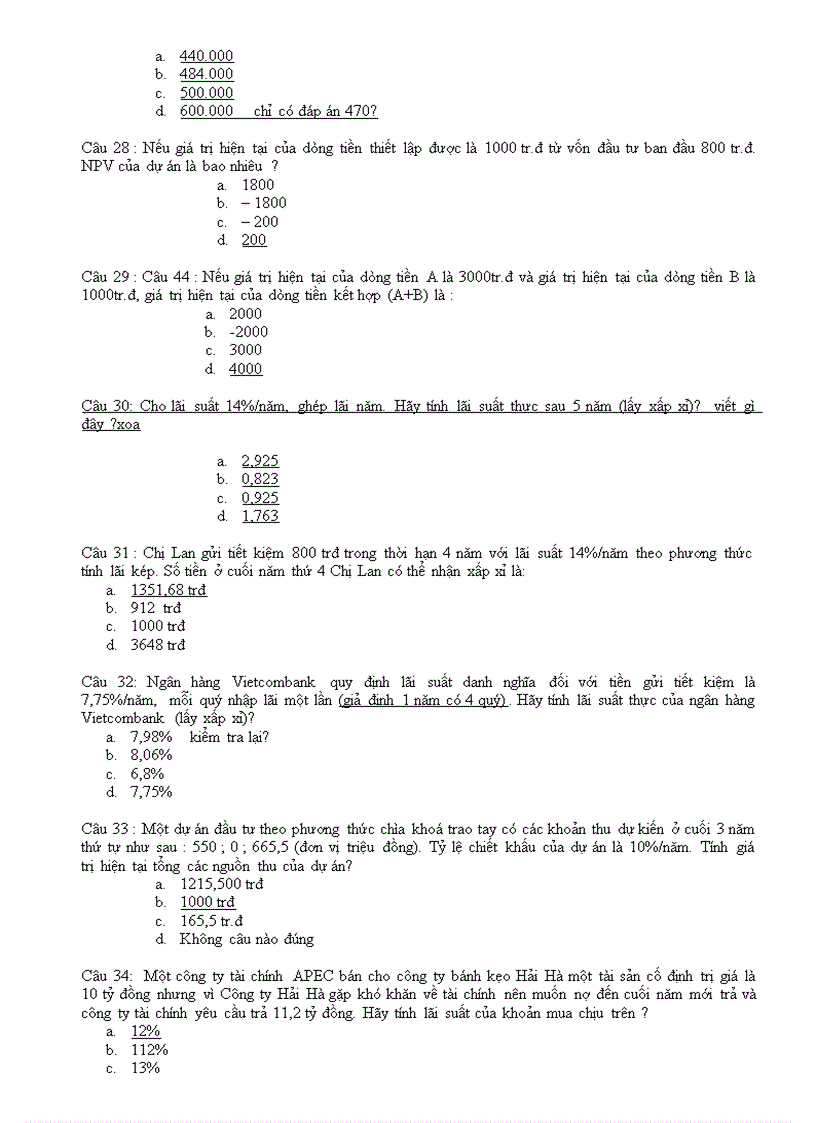 image for page Ngân hàng câu hỏi trắc nghiệm về tài chính doanh nghiệp