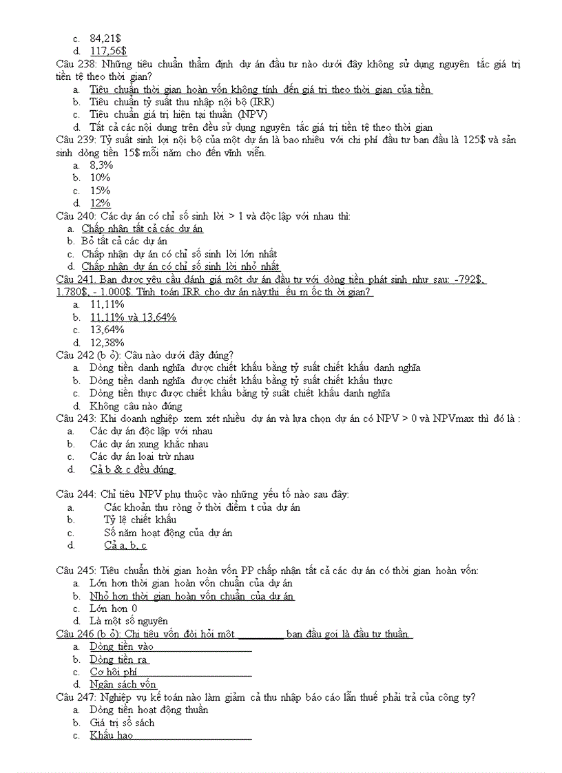 image for page Ngân hàng câu hỏi trắc nghiệm về tài chính doanh nghiệp