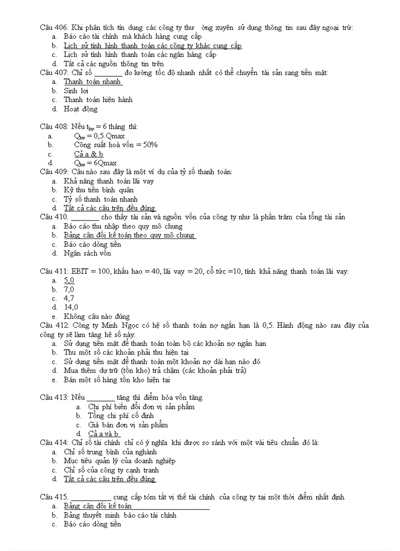 image for page Ngân hàng câu hỏi trắc nghiệm về tài chính doanh nghiệp