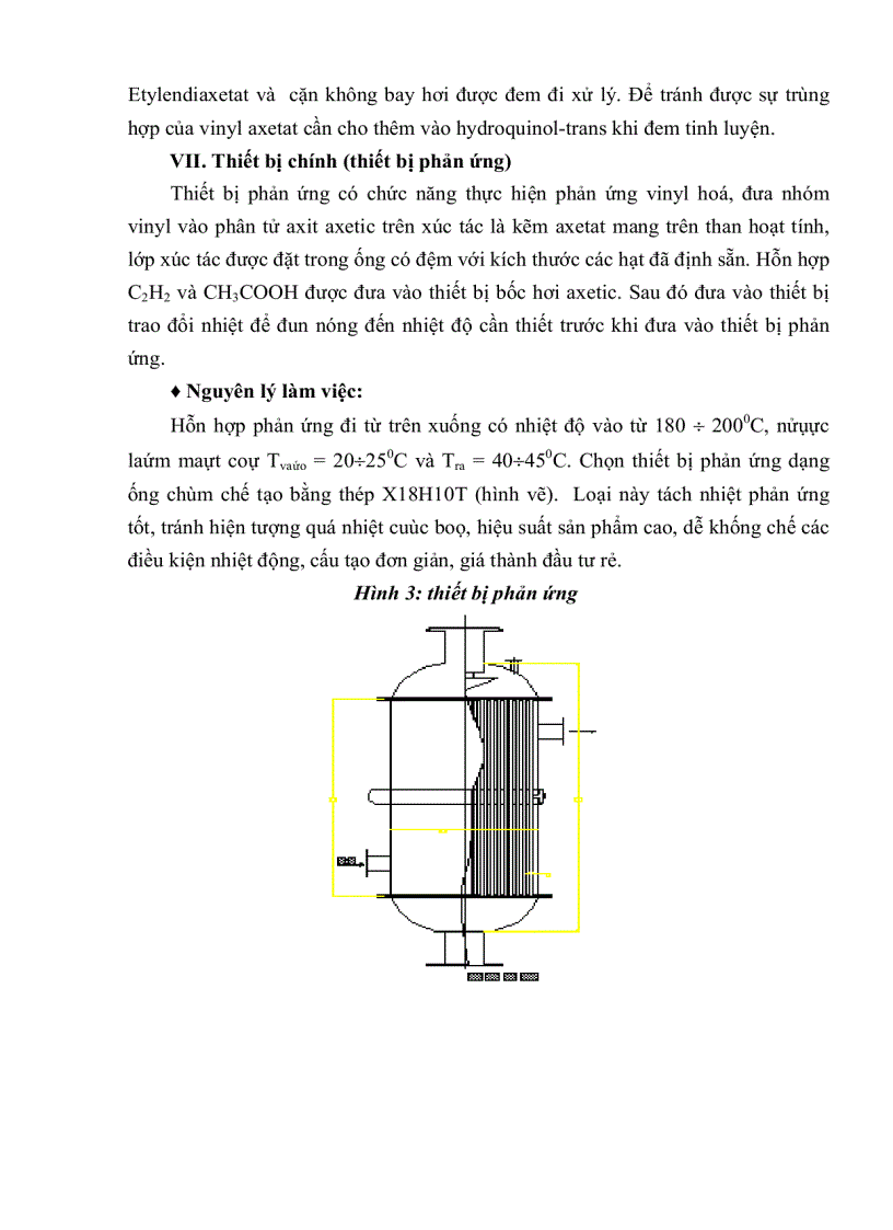 image for page Thiết kế phân xưởng sản xuất Vinyl Axetat VA từ Axetylen với Axit axetic trên xúc tác Axetat kẽm trên than hoạt tính với năng suất 80 000 tấn năm ĐH BK HN