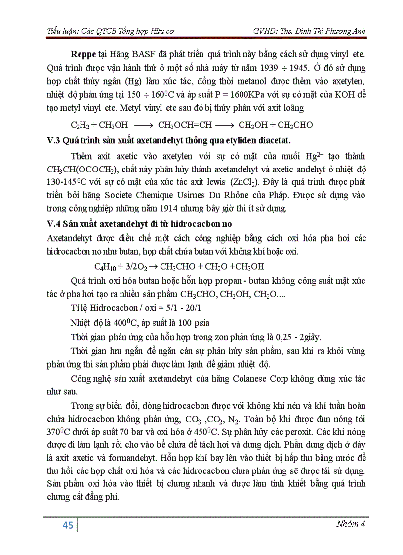 image for page Tìm hiểu về các công nghệ dây chuyền sản xuất axetandehyt