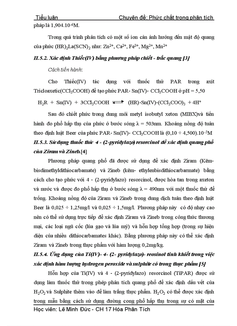 image for page Ứng dụng phân tích của sự tạo phức của thuốc thử PAR với kim loại