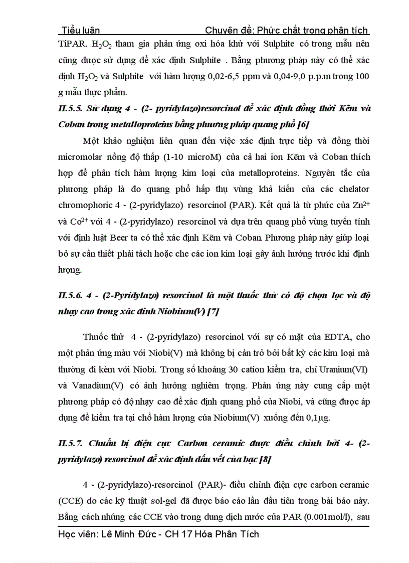 image for page Ứng dụng phân tích của sự tạo phức của thuốc thử PAR với kim loại