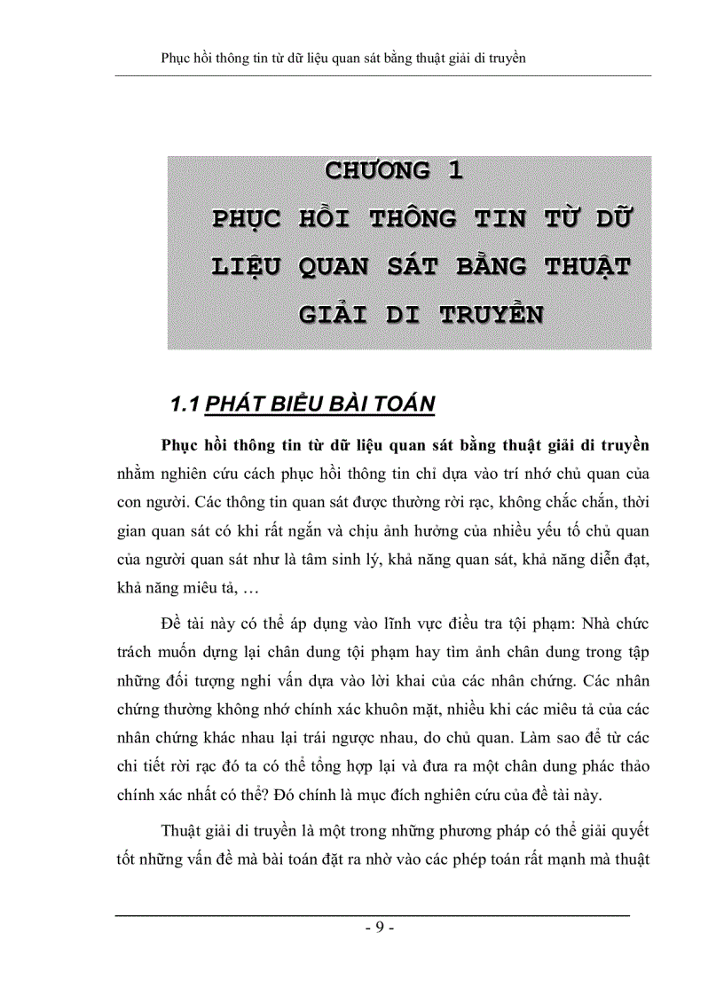 image for page Phục hồi thông tin từ dữ liệu quan sát bằng thuật giải di truyền