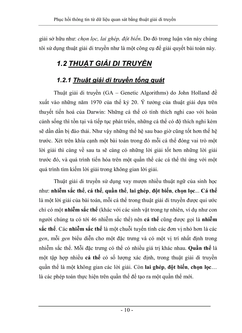 image for page Phục hồi thông tin từ dữ liệu quan sát bằng thuật giải di truyền