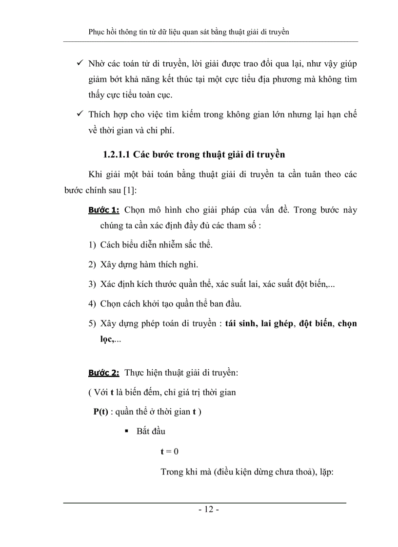 image for page Phục hồi thông tin từ dữ liệu quan sát bằng thuật giải di truyền