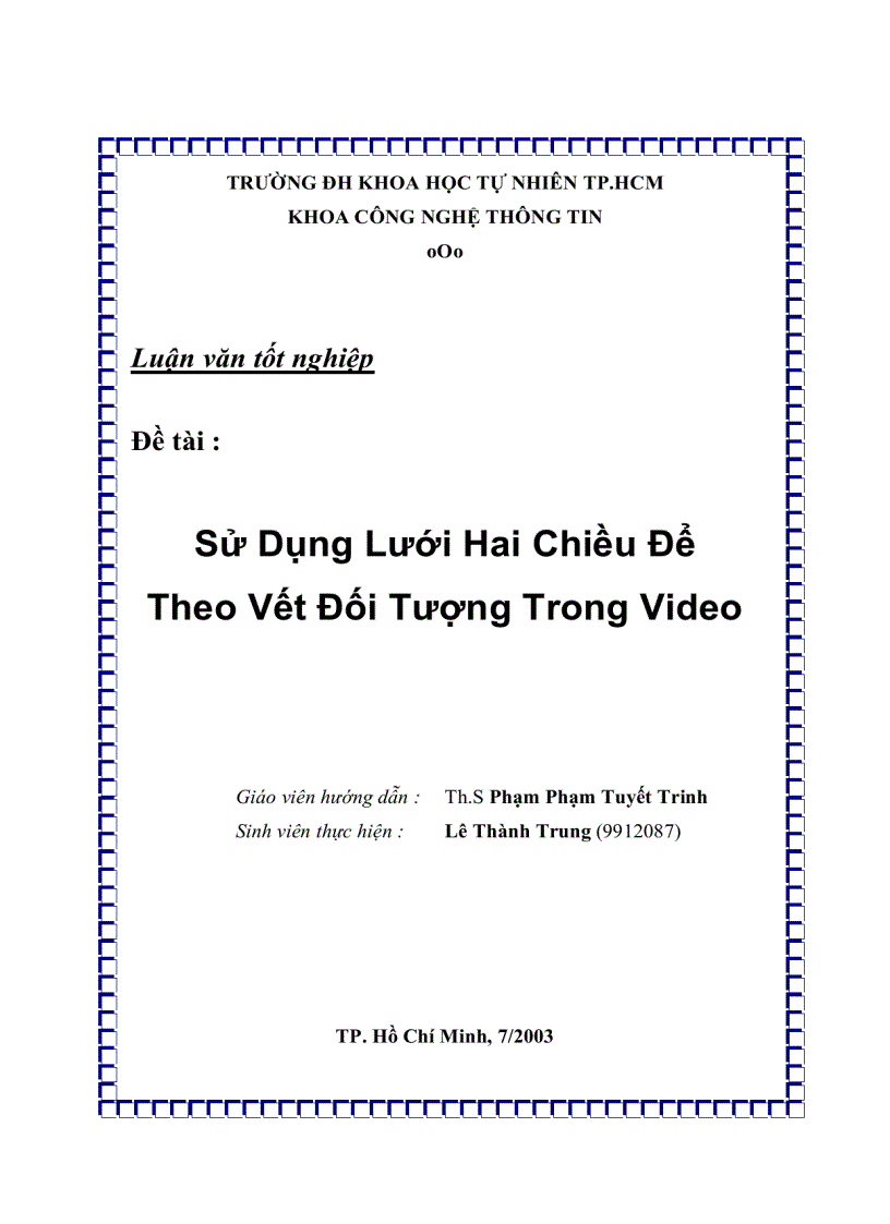 image for page Sử dụng lưới hai chiều để theo vết đối tượng trong Video