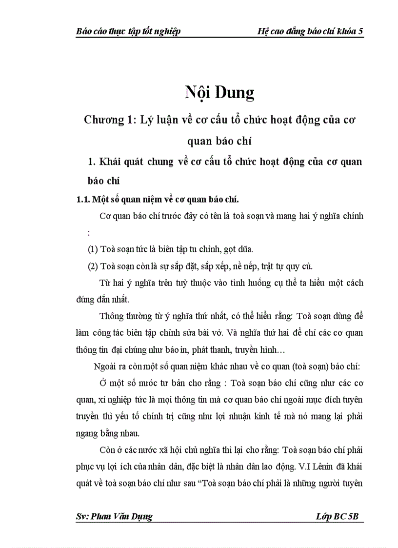 Cơ cấu tổ chức hoạt động của cơ quan báo chí