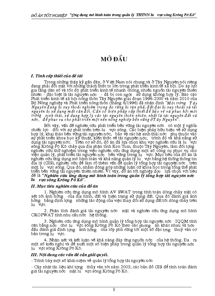 image for page Nghiên cứu ứng dụng mô hình toán trong quản lý tổng hợp tài nguyên nước lưu vực sông Krông Pô Kô