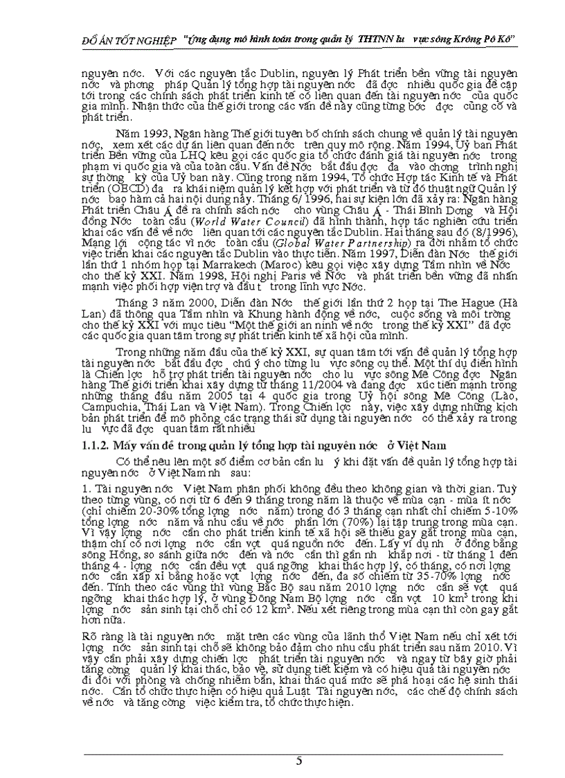 image for page Nghiên cứu ứng dụng mô hình toán trong quản lý tổng hợp tài nguyên nước lưu vực sông Krông Pô Kô