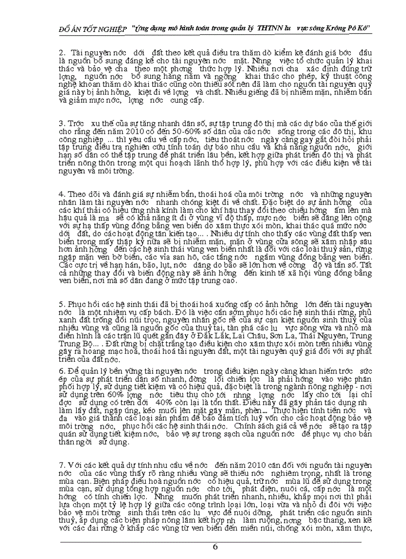 image for page Nghiên cứu ứng dụng mô hình toán trong quản lý tổng hợp tài nguyên nước lưu vực sông Krông Pô Kô