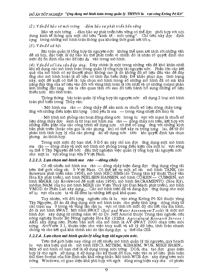 image for page Nghiên cứu ứng dụng mô hình toán trong quản lý tổng hợp tài nguyên nước lưu vực sông Krông Pô Kô