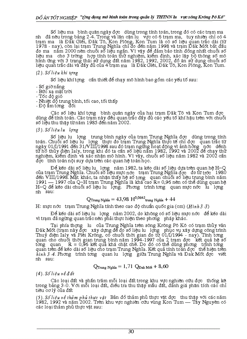 image for page Nghiên cứu ứng dụng mô hình toán trong quản lý tổng hợp tài nguyên nước lưu vực sông Krông Pô Kô
