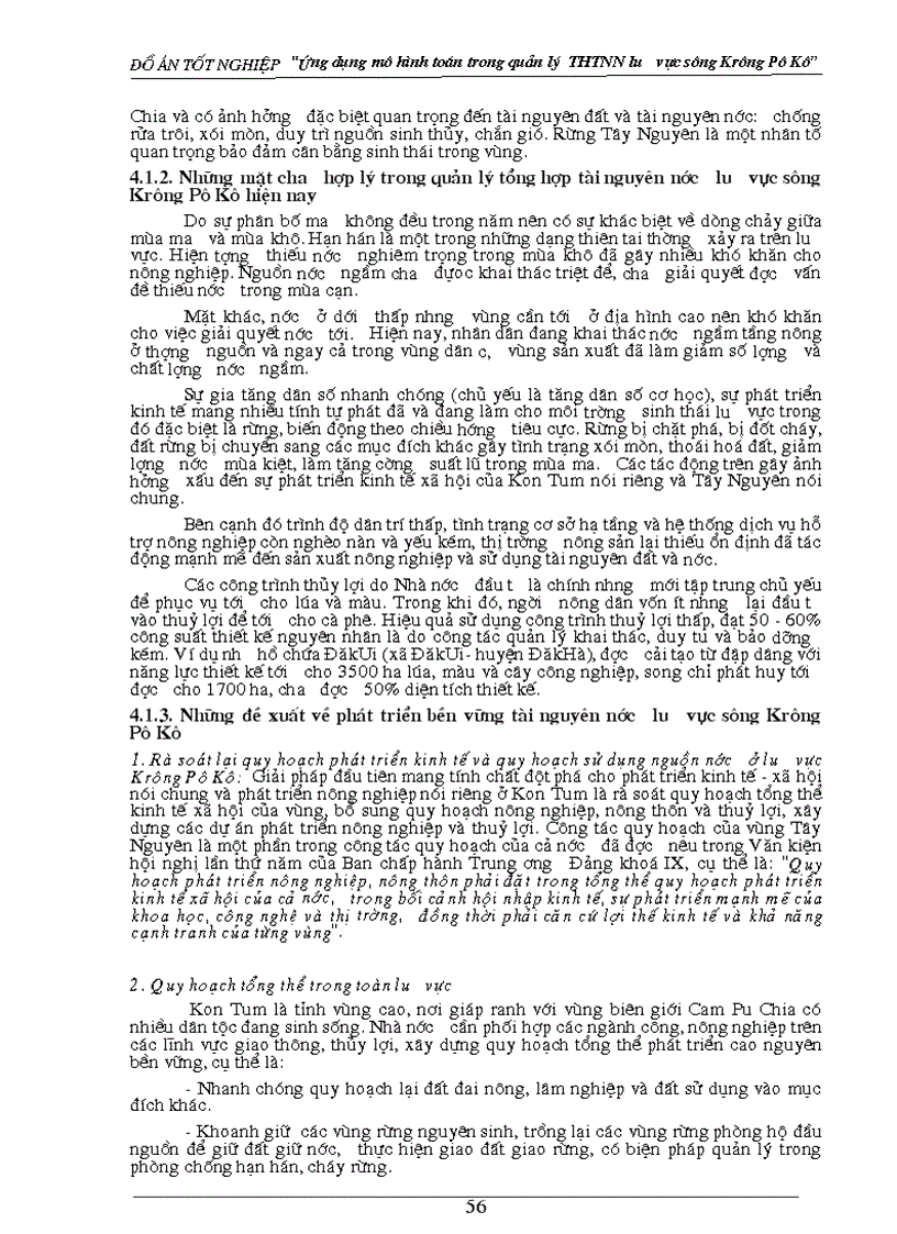 image for page Nghiên cứu ứng dụng mô hình toán trong quản lý tổng hợp tài nguyên nước lưu vực sông Krông Pô Kô