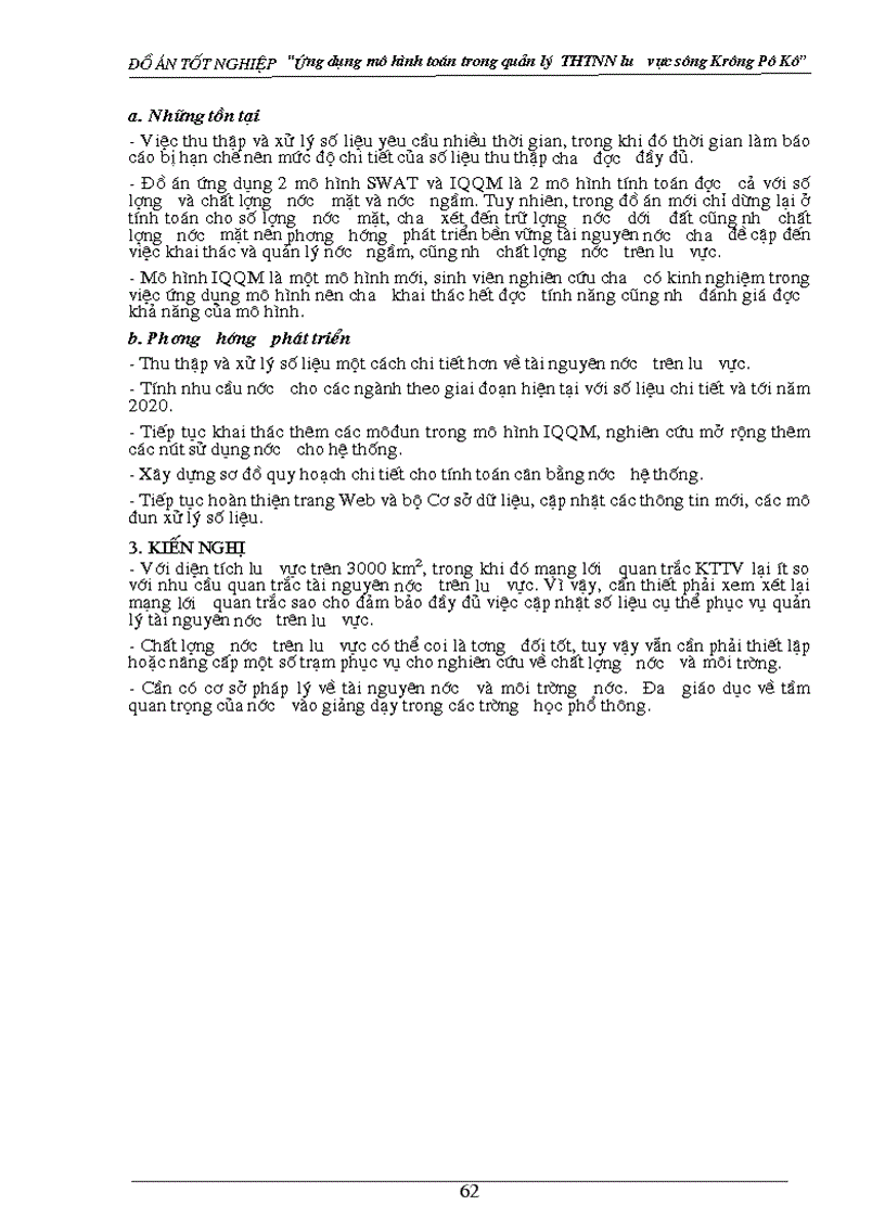 image for page Nghiên cứu ứng dụng mô hình toán trong quản lý tổng hợp tài nguyên nước lưu vực sông Krông Pô Kô