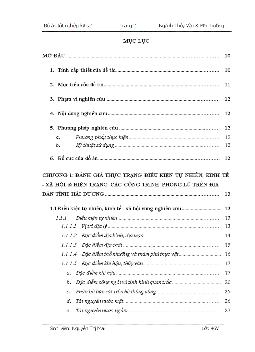 image for page Xác định hành lang thoát lũ cho đoạn sông Thái Bình chảy qua địa phận tỉnh Hải Dương từ Km26 đến Km40