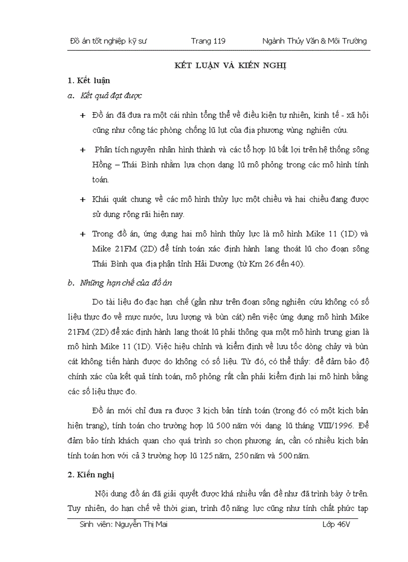 image for page Xác định hành lang thoát lũ cho đoạn sông Thái Bình chảy qua địa phận tỉnh Hải Dương từ Km26 đến Km40