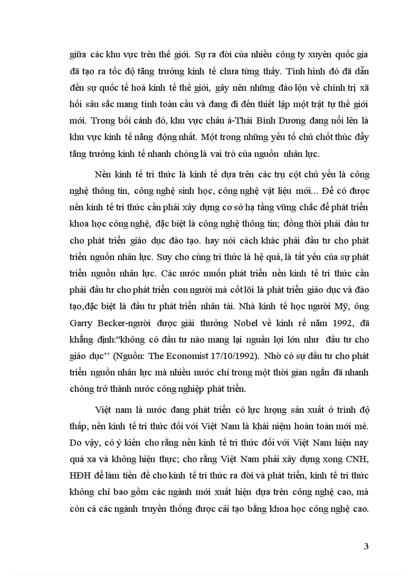 image for page Sự phát triển nguồn nhân lực vai trò của nó với sự nghiệp CNH HĐH và với nền kinh tế tri thức ở nước ta Thực trạng và thách thức
