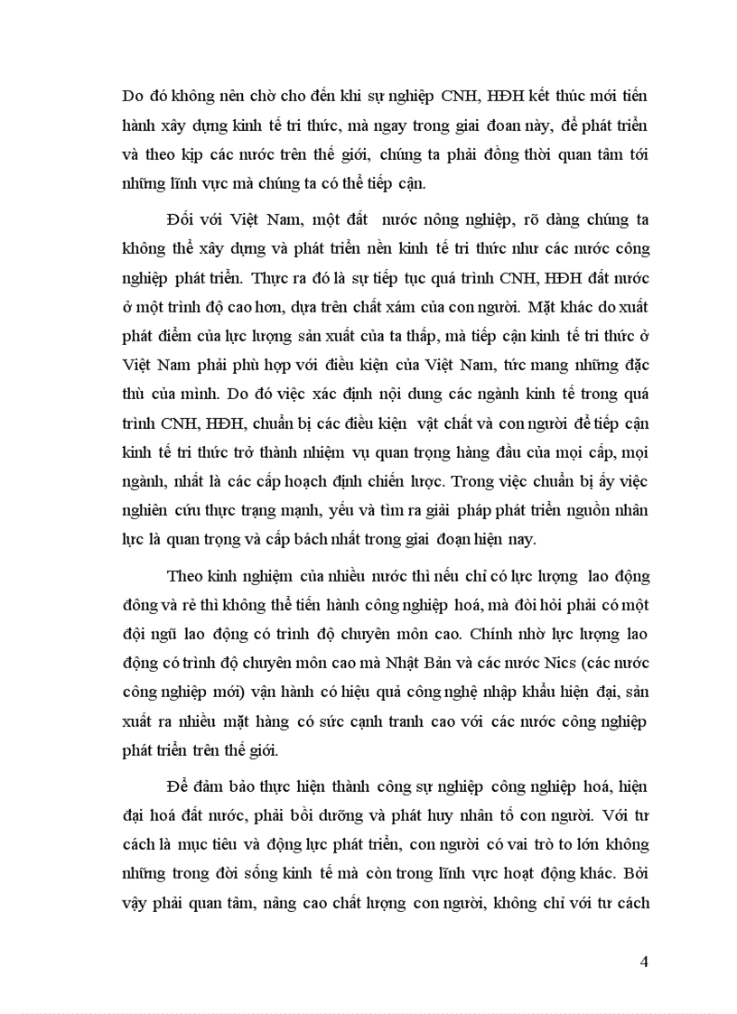 image for page Sự phát triển nguồn nhân lực vai trò của nó với sự nghiệp CNH HĐH và với nền kinh tế tri thức ở nước ta Thực trạng và thách thức