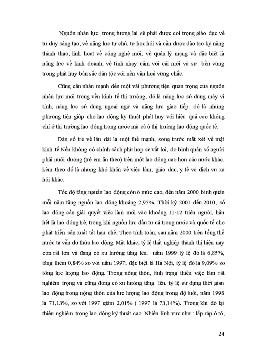 image for page Sự phát triển nguồn nhân lực vai trò của nó với sự nghiệp CNH HĐH và với nền kinh tế tri thức ở nước ta Thực trạng và thách thức