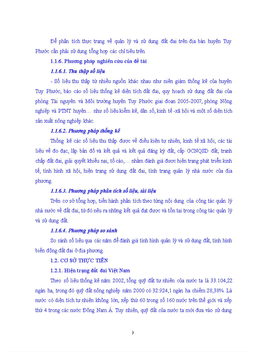 image for page Thực trạng quản lý và sử dụng đất đai của huyện Tuy Phước tỉnh Bình Định giai đoạn 2005 2007