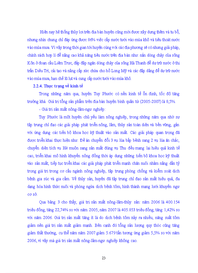 image for page Thực trạng quản lý và sử dụng đất đai của huyện Tuy Phước tỉnh Bình Định giai đoạn 2005 2007