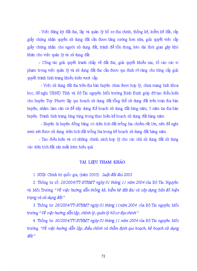 image for page Thực trạng quản lý và sử dụng đất đai của huyện Tuy Phước tỉnh Bình Định giai đoạn 2005 2007