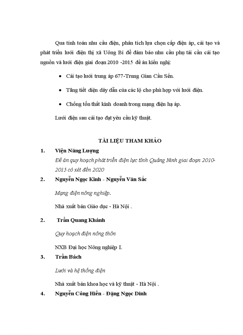 image for page Quy hoạch cải tạo và đề xuất một số phương án giảm tổn thất kinh doanh Lưới điện Uông Bí